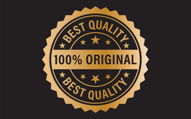 Golden seal of quality and authenticity, 100% original product guarantee, A premium golden seal 
emblem signifying best quality and 100% original product. Golden badge