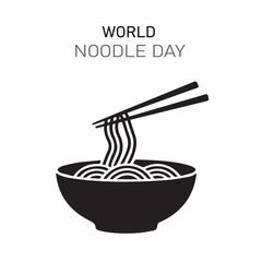 World Noodle Day Illustration with Chopsticks and Noodles