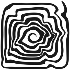 Retro Background with Spiral Black Lines, Monochrome, Minimalism, Psychedelic Art, Aesthetic, Groovy Poster, Stripes, Vintage, Vector