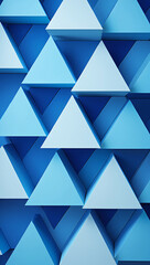 A pattern of light blue and dark blue triangles arranged in a geometric formation on a flat surface