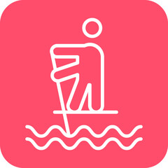 Standup Paddleboarding Icon Style