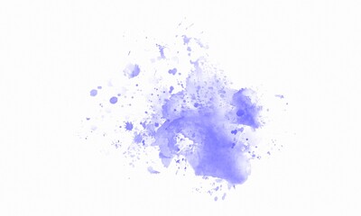 Abstract PNG Blue Watercolor Paint Splatter on Transparent Background