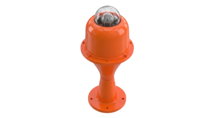 Isolated Aviation Obstruction Light a hazard warning beacon for airfield buildings equipment