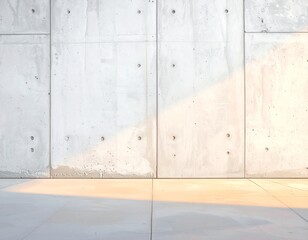 Empty room with a concrete floor and white wall featuring a closed metal elevator door in a modern office building interior with no people