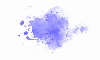 Abstract PNG Blue Watercolor Paint Splatter on Transparent Background