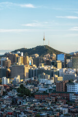Fototapeta premium Sunset over Seoul South Korea
