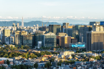 Obraz premium Gwanghwamun Gate and Jongno