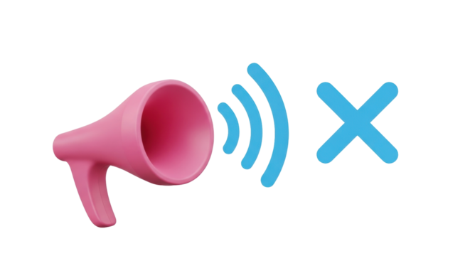 Isolated Muted Megaphone, No Loud Sound, Silence Symbol, Communication Device, Social Media