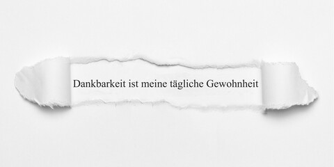 Fototapeta premium Dankbarkeit ist meine tägliche Gewohnheit