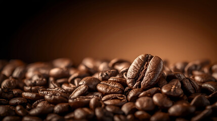 Pile of roasted coffee beans