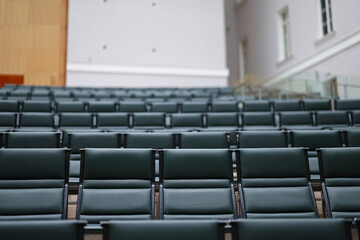 Fototapeta premium The modern amphitheater seating arrangement showcases a thoughtful design for events and gatherings