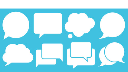 Quote box frame, big set. Quote text in speech bubble. Quote box icon. Vector illustration