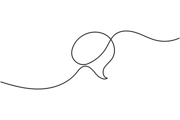 Obraz premium Chat speech bubble continuous one line drawing minimalist communication and message vector illustration