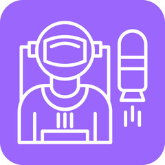 Astronaut Flying Icon Style