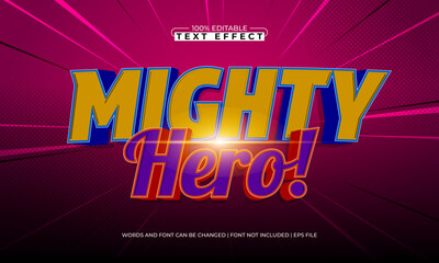 mighty hero editable text effect