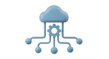 Isolated Cloud Data Service with Gearwheel, representing technology and data processing