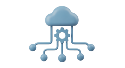 Isolated Cloud Data Service with Gearwheel, representing technology and data processing