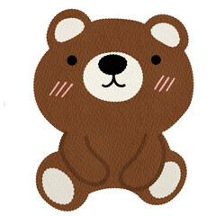 Cute little teddy bear watercolor illustration