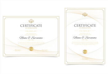 Vector certificate of achievement, appreciation template. Simple stylish diploma design template 