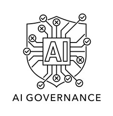 AI Governance Icon, Legal Regulations, Artificial Intelligence Policy