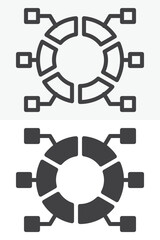 Infographic layout line and solid icon set pack, different style
