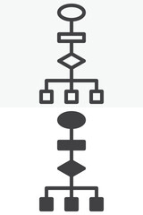 Process diagram line and solid icon set pack, different style