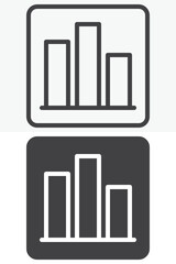 Bar columns line and solid icon set pack, different style