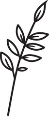 Willow Branch Leaf Silhouette | Black Vector Illustration Design