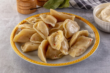 Traditiolal vareniki - stuffed dumplings with potato