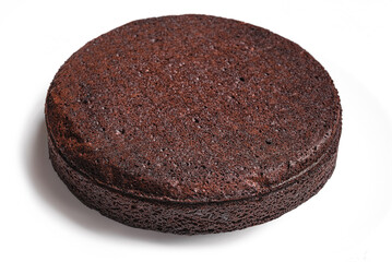 Dark chocolate cake isolated on white