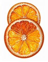 Two Dried Orange Slice Full Shot on White Background for Decoration