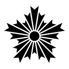 Minimalist explore black japanese rising sun order of the paulownia flowers badge vector graphic illustration design vacter Vacter
