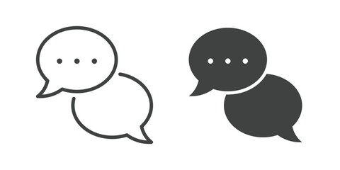 Conversation Speech Bubble Icon. Line and glyph solid icon