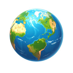 Naklejka premium Earth globe illustration isolated on transparent or white backgrounds