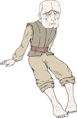 Man waiting in sit pose
