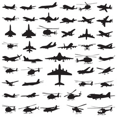 Fototapeta premium Aircraft silhouettes in vector format.