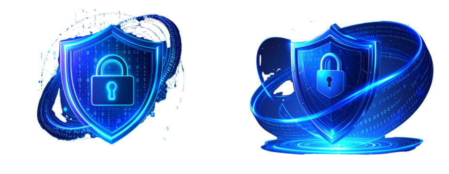 Cyber Security Shield with Digital Lock in the Modern World png