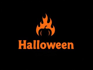 A vibrant Halloween-themed graphic featuring a fiery pumpkin design on a black background, ideal for promoting events, merchandise, or decor related to the holiday season,