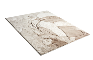 Stylish soft beige carpet isolated on transparent or white backgrounds