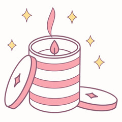 Stylish candle with shining stars, creating a warm and inviting atmosphere