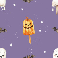 Spooky Dessert, Halloween Pattern, Cozy spooky Halloween pattern design, Halloween Paper