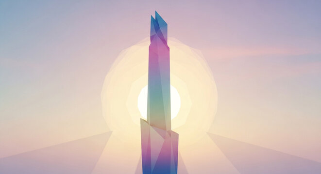 Abstract skyscraper building design colorful background illustration digital art concept render