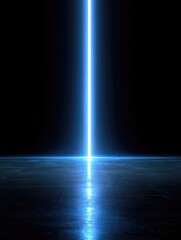 Radiant light beam emitting sparkles in a dark space environment captivating trail of magic glow and flare effects