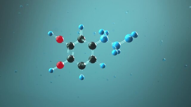 4k Video Molecule Dopamine. ProRes 4444.