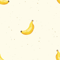 Watercolor Seamless Bananas, Bananas Fabric Design, Repeating Pattern