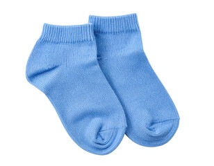A pair of light blue ankle socks made from soft, stretchy material, showcasing a simple design suitable for casual wear.