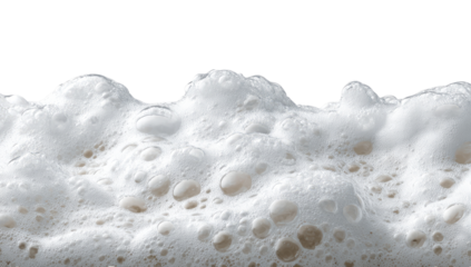 Close-up frothy white foam
