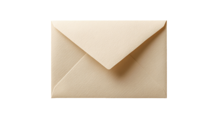 Cream-colored envelope, closed, top view