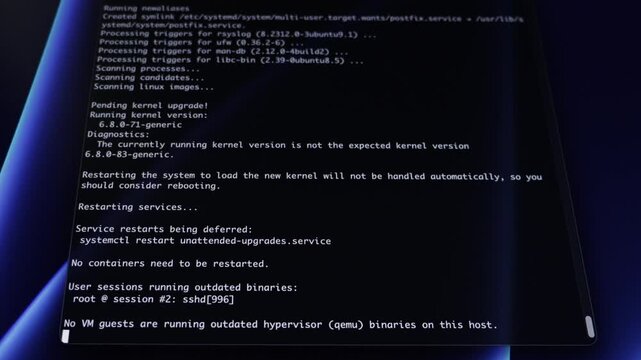 Close-up of a modern computer screen displaying complex programming code and system logs, visualizing software development, digital operations, data processing, and cybersecurity efforts