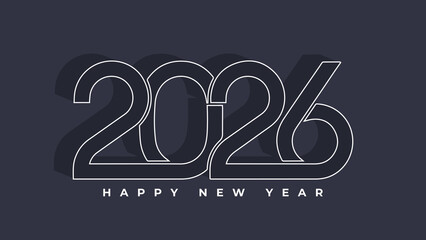 Happy New Year 2026 Greeting Card
